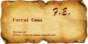 Forrai Emma névjegykártya