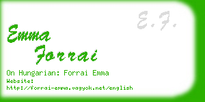 emma forrai business card